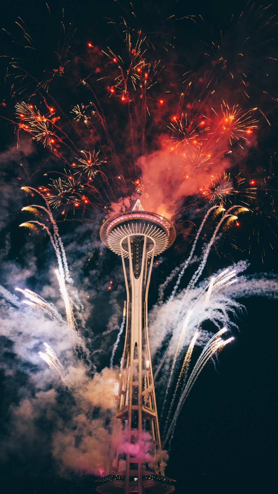 Firework, Celebration, Space needle iPhone Wallpaper