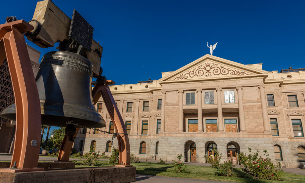 Arizona State capitol with bell