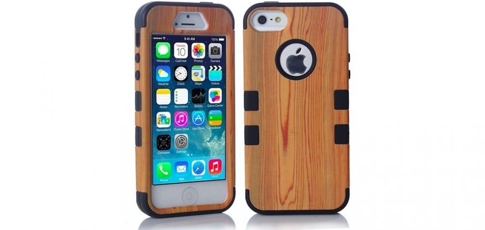 Hardwood With Silicone Hybrid Case for iPhone 5s - 87% OFF