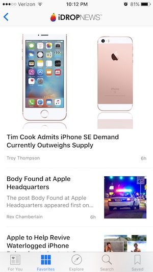 Apple News iPhone