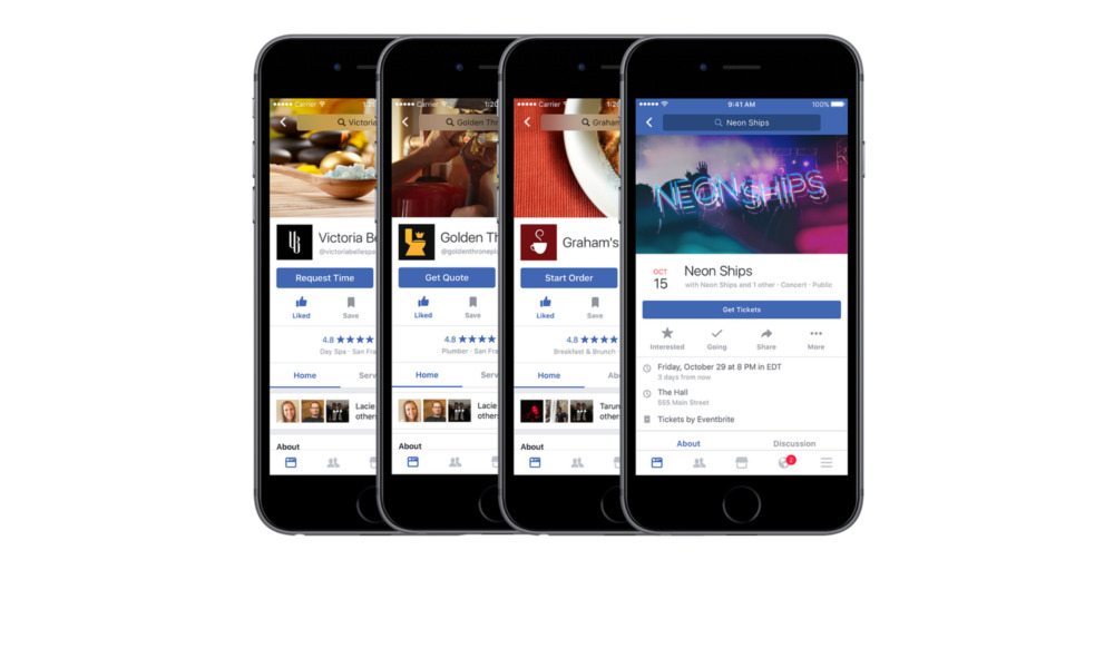 New Updates to Facebook's iOS App Make Buying Show Tickets, Ordering Food, and Booking Reservations Easy