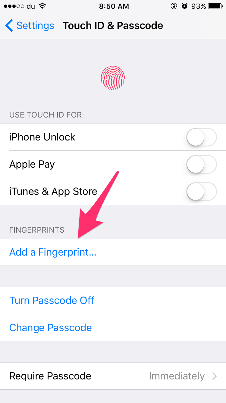 how to set up touch id iphone ipad