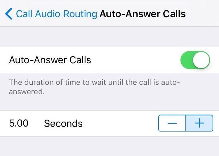 answer calls automatically ios 11