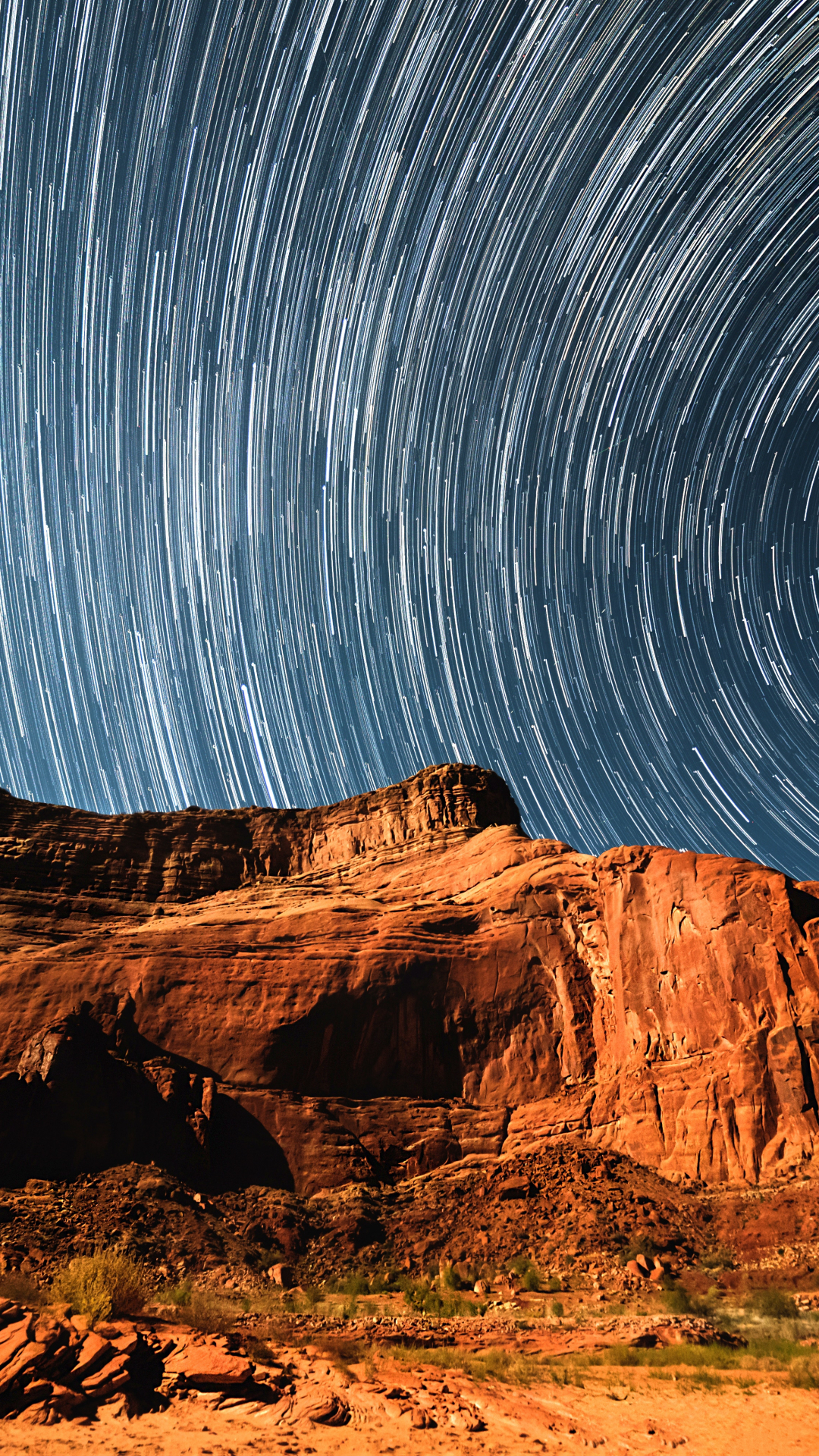Cliff Star Trails iPhone Wallpaper 
