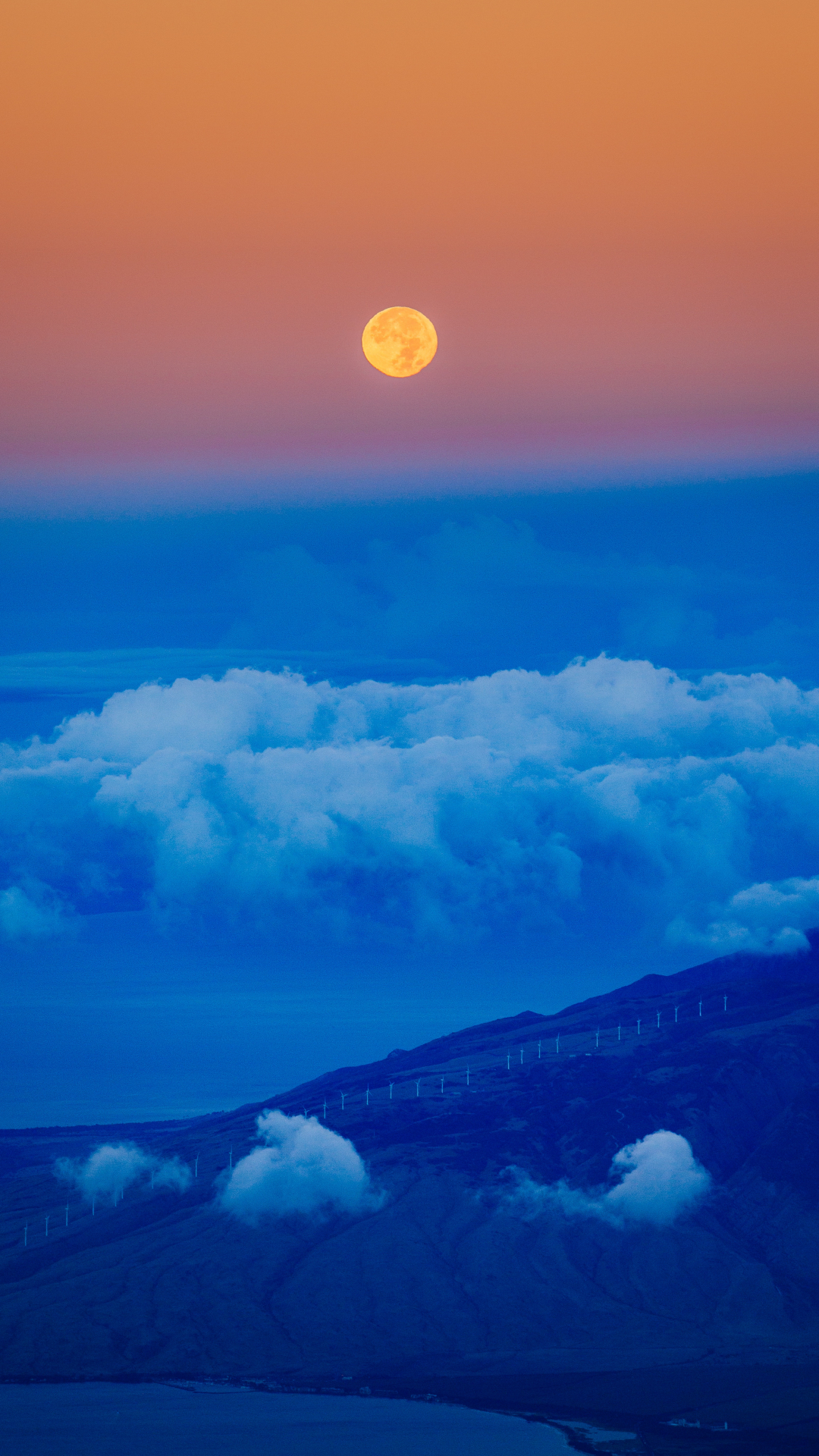 Cloud, Sky, Blue, Moon iPhone Wallpaper