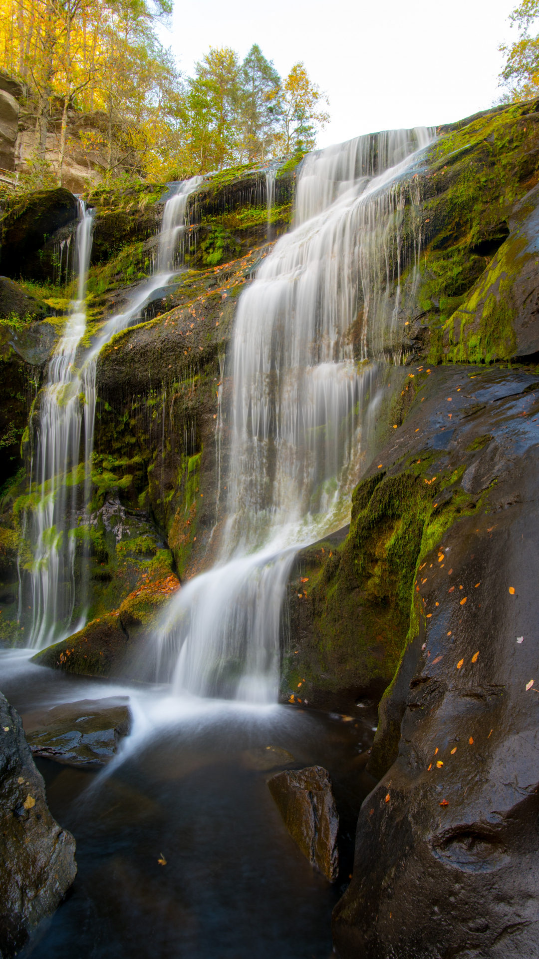 Waterfall, Water, Rock iPhone Wallpaper