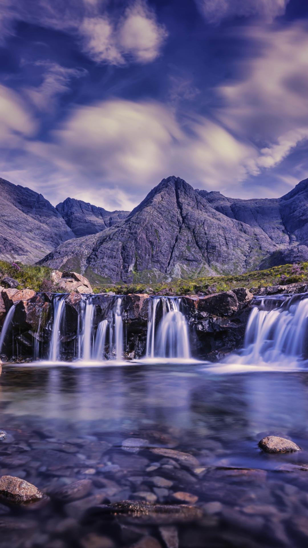 Mountain, Waterfall, Water iPhone Wallpaper