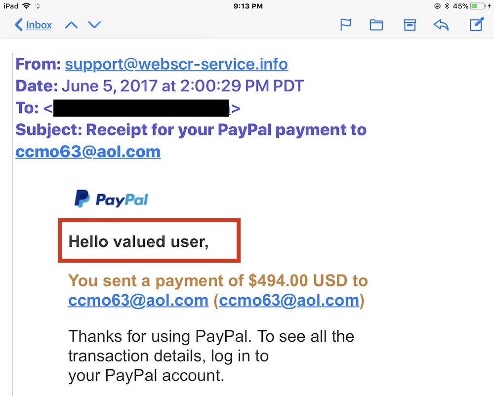 Fraud Email 2