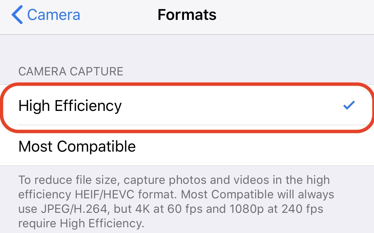 High Efficiency Format Iphone X Video