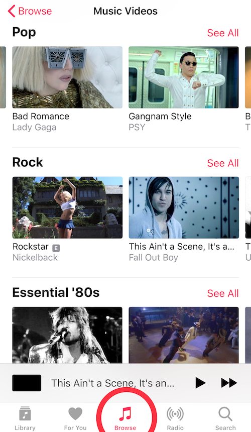 Apple Music Videos Browse
