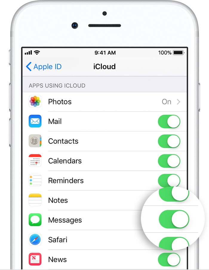 Ios11 3 Iphone8 Settings Apple Id Icloud Messages On Callout