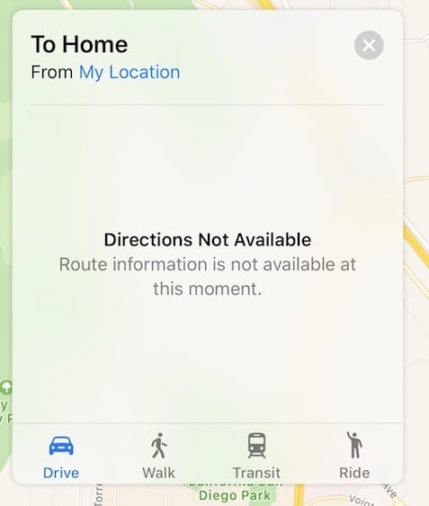 Apple Maps Down