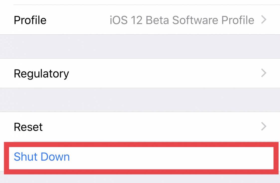 How To Shut Down Iphone Ios 12 2