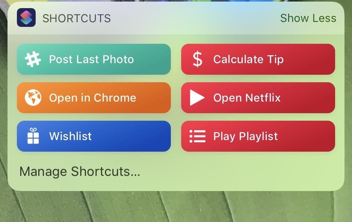 Siri Shortcuts Widget Ios 12