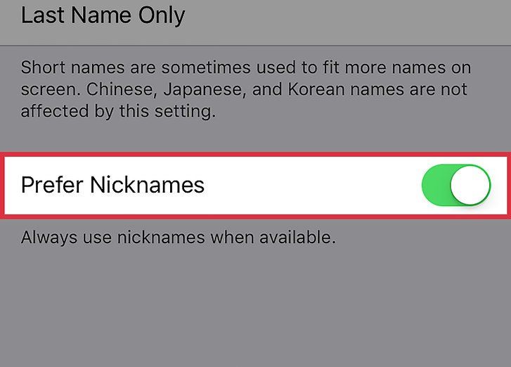 Prefer Nicknames Ios