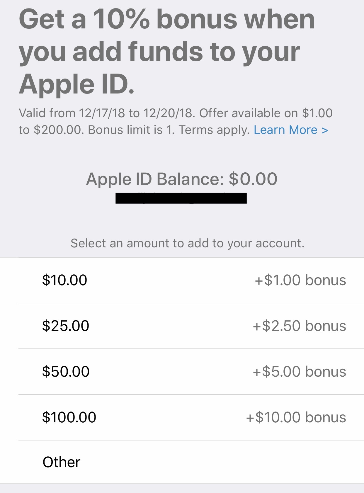 10 Percent Bonus Apple Funds1