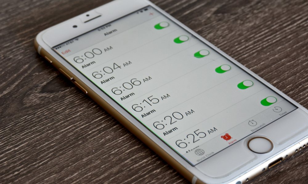 iPhone Clock App Alarms List