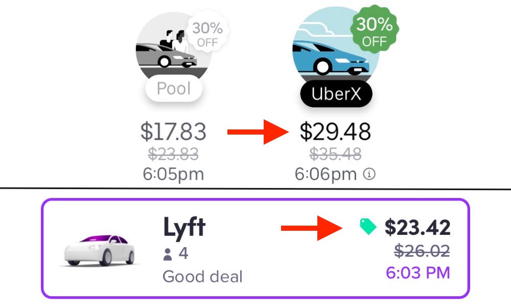 Uber Vs Lyft Price Comparison