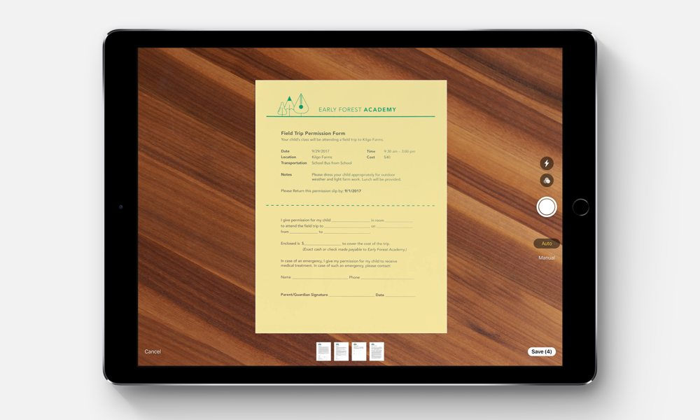 Apple Notes iPad Scan Document