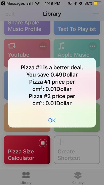 Pizza Size Calculator