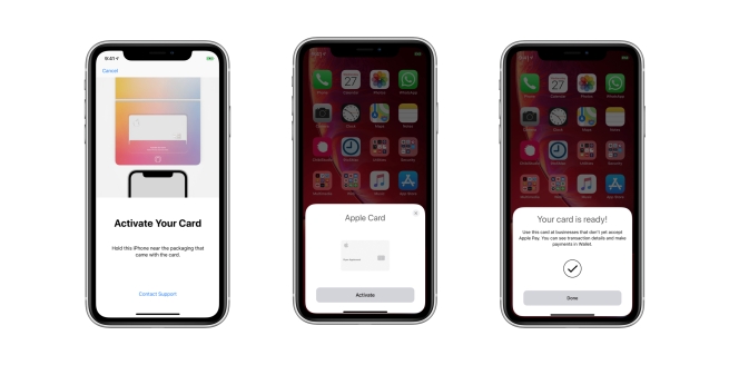 Apple Card Setup Screens