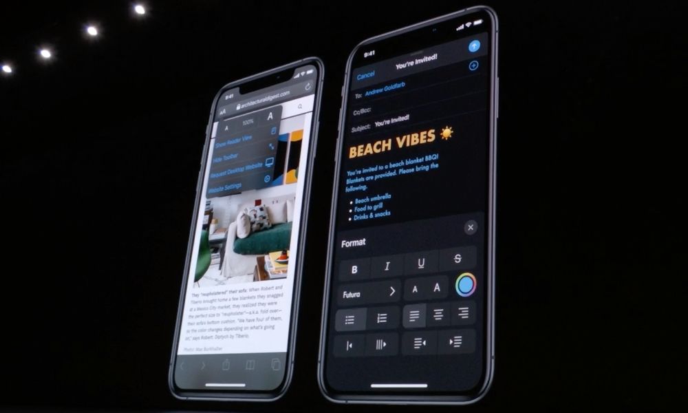 iOS 13 Mail On Stage