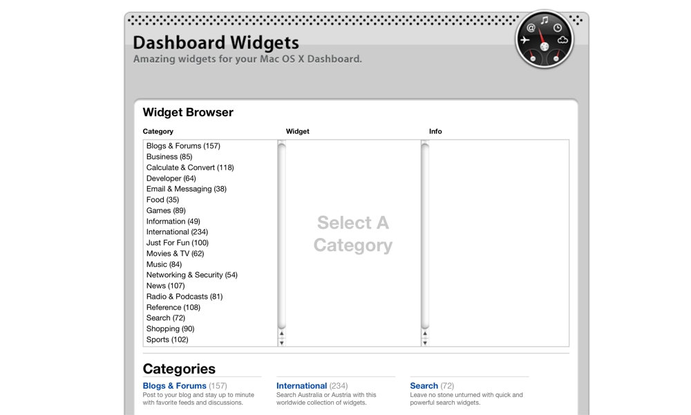 Apple Dashboard Widgets Downloads