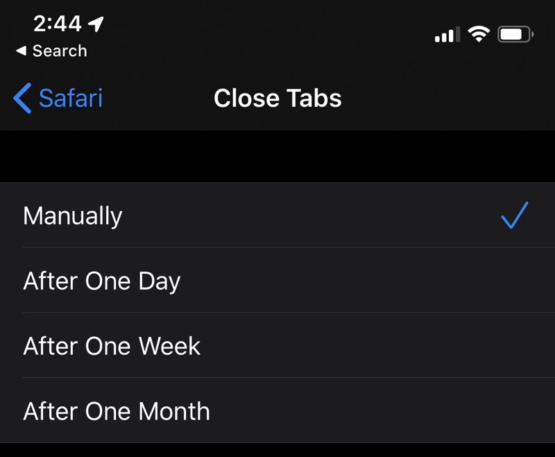 Close All Safari Tabs iOS 13