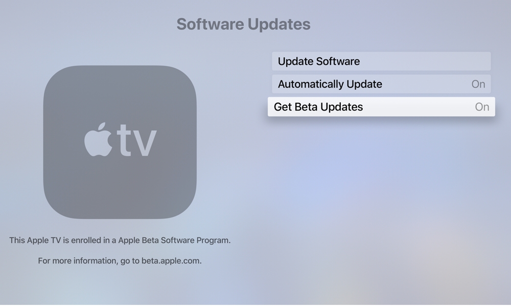 Apple TV tvOS Public Beta Updates