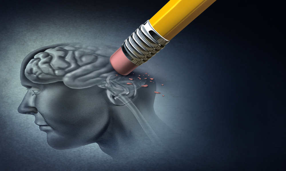 Alzheimers And Dementia Illustration Pencil Erasing Brain