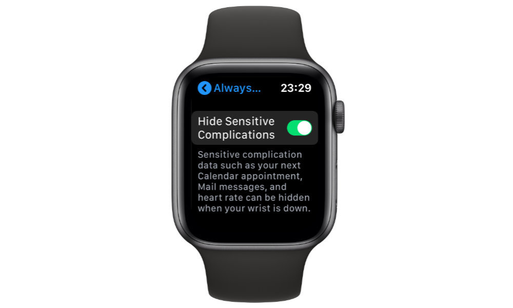 Apple Watch S5 Hide Sensitive Complications
