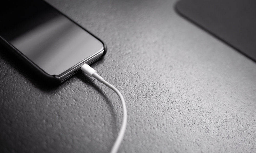 iPhone Charging On Table