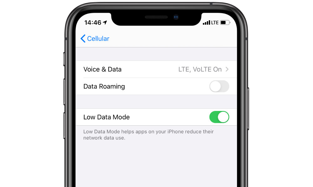 Low Data Mode Setting On Iphone