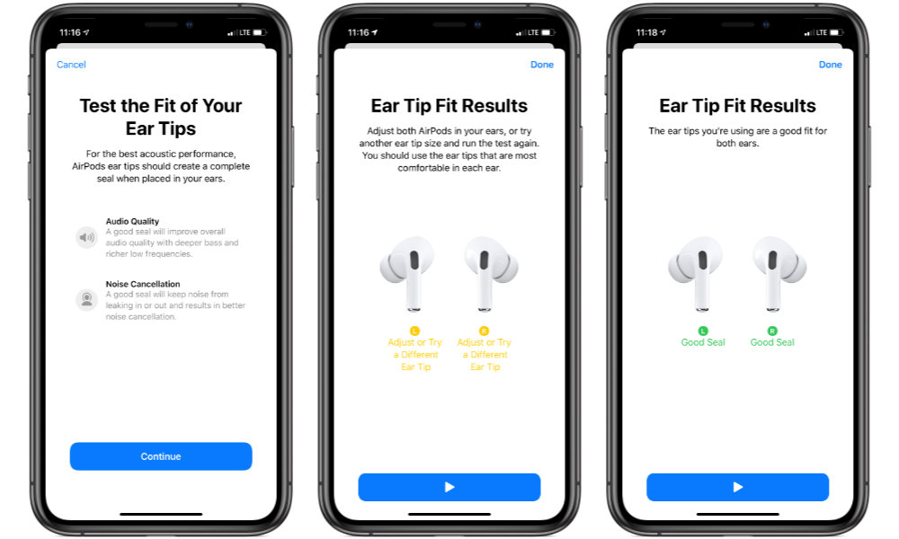 AirPods Pro Eartip Fit Test