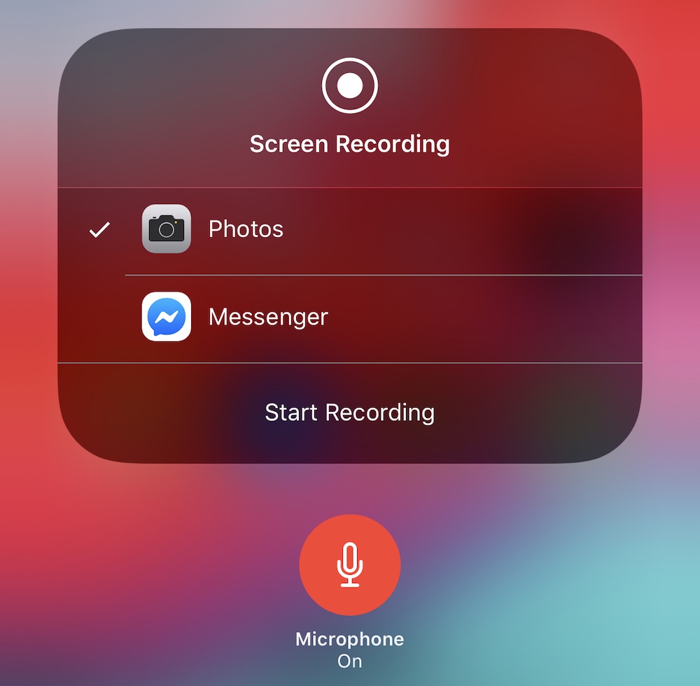 Screen Recording iOS 13