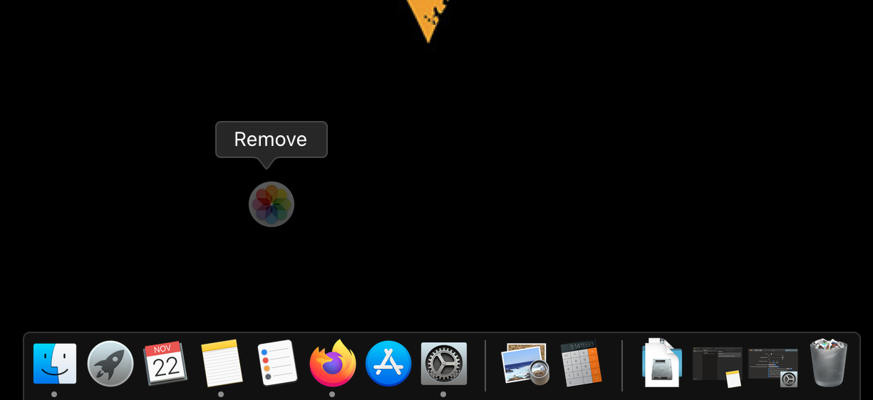 Remove apps from dock