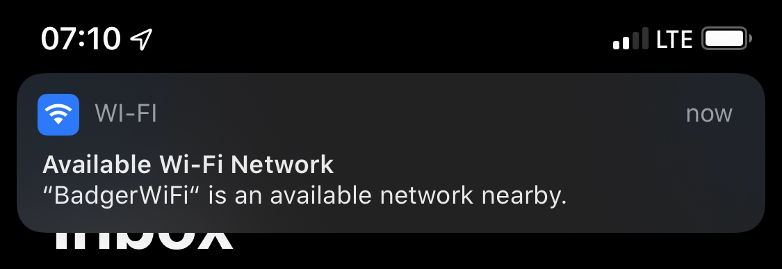 iOS 13 Wi Fi Available Network Popup