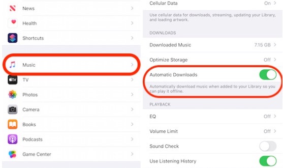 Automatic Downloads iOS 13
