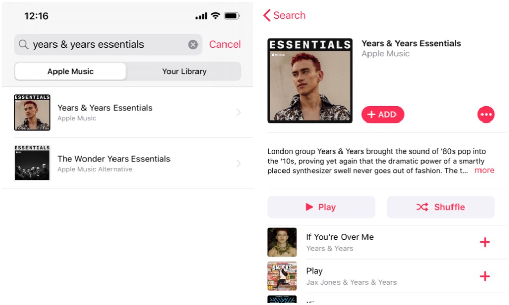 Artist Essentials Apple Music iOS 13