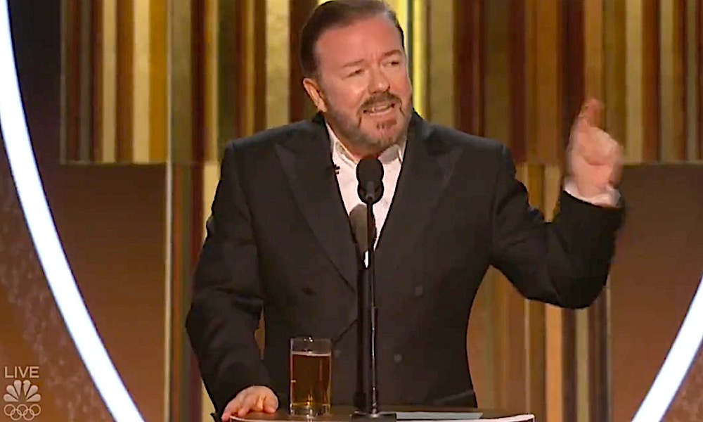 Ricky Gervais Apple Golden Globes