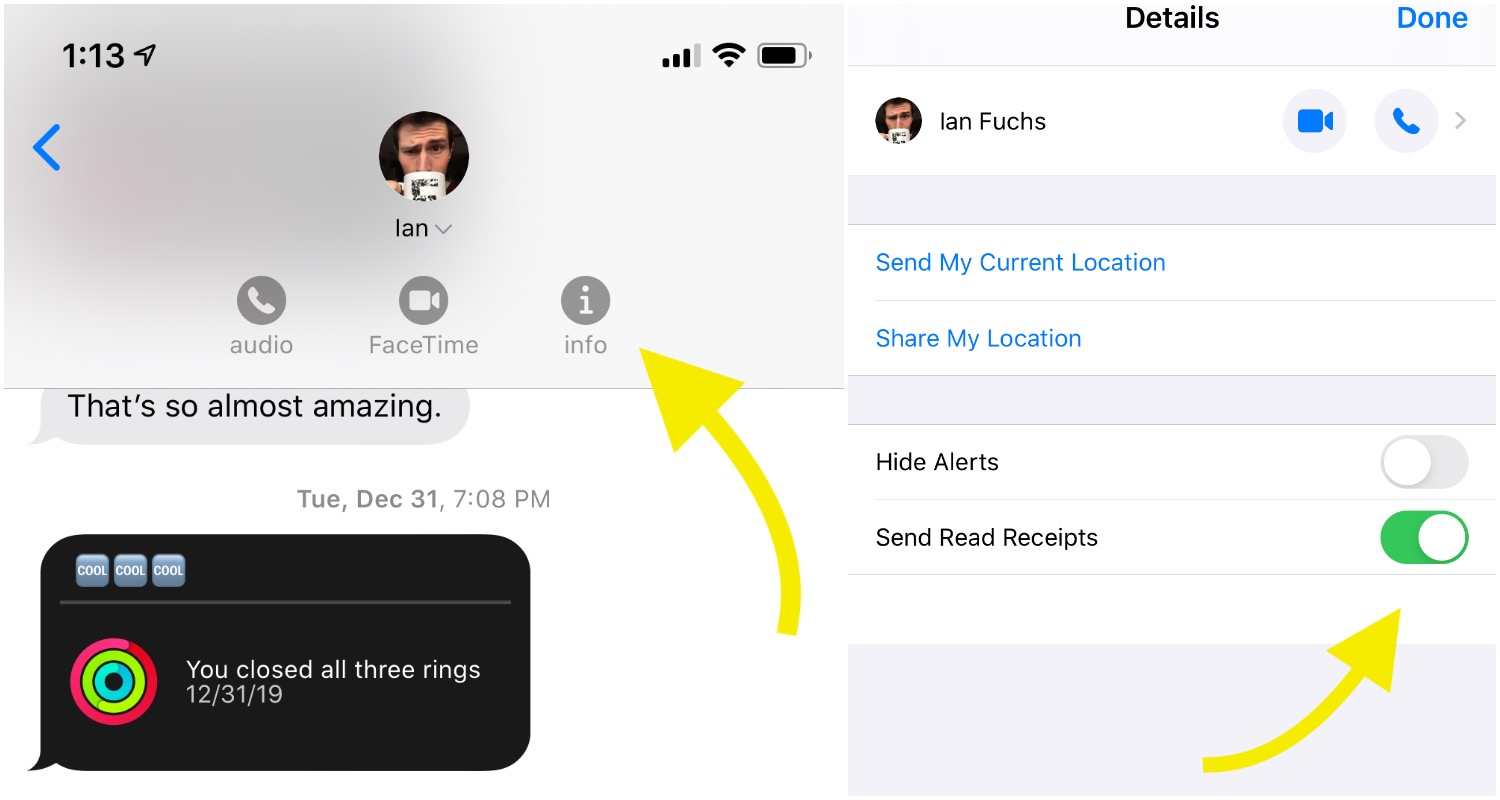 Read Receipts for Individual Contacts
