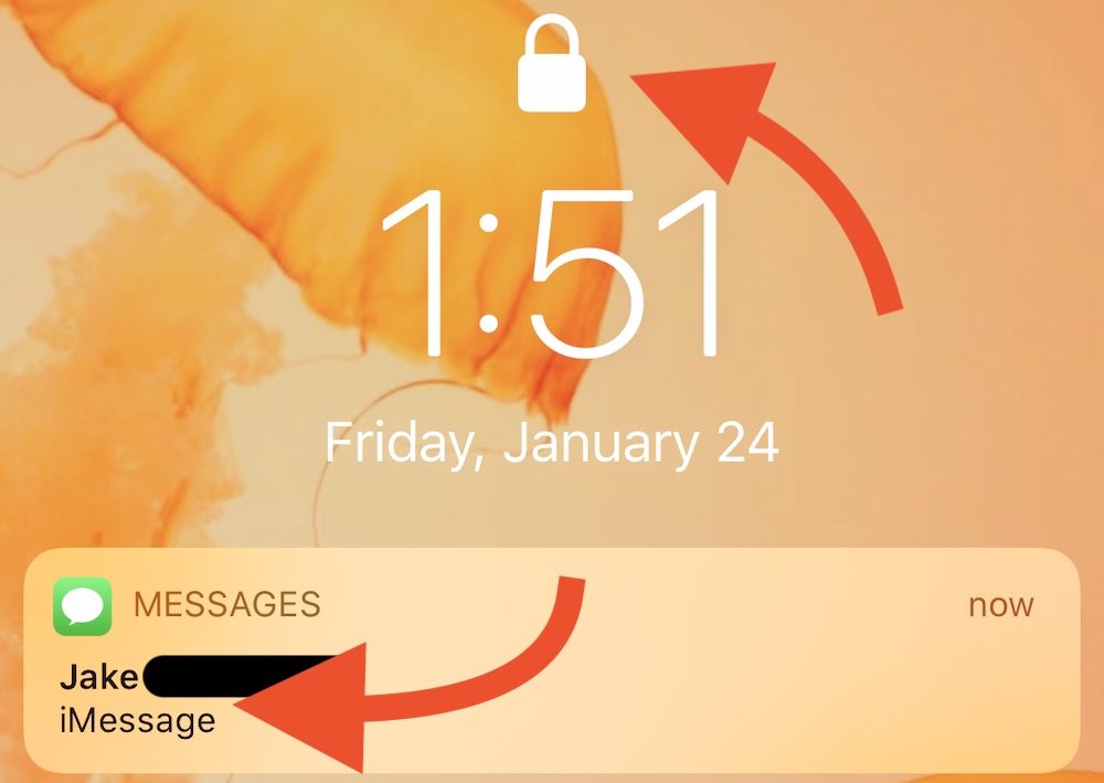 Text Message Preivews When Locked