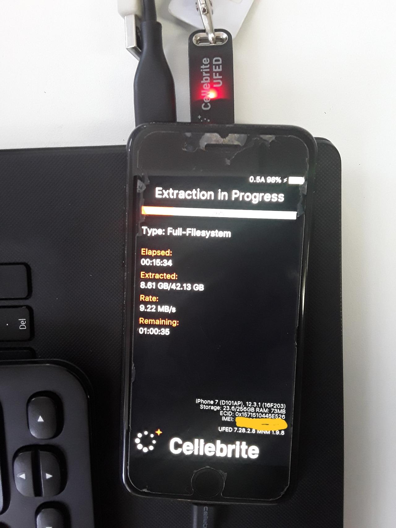 Hacking an iPhone with Cellebrite