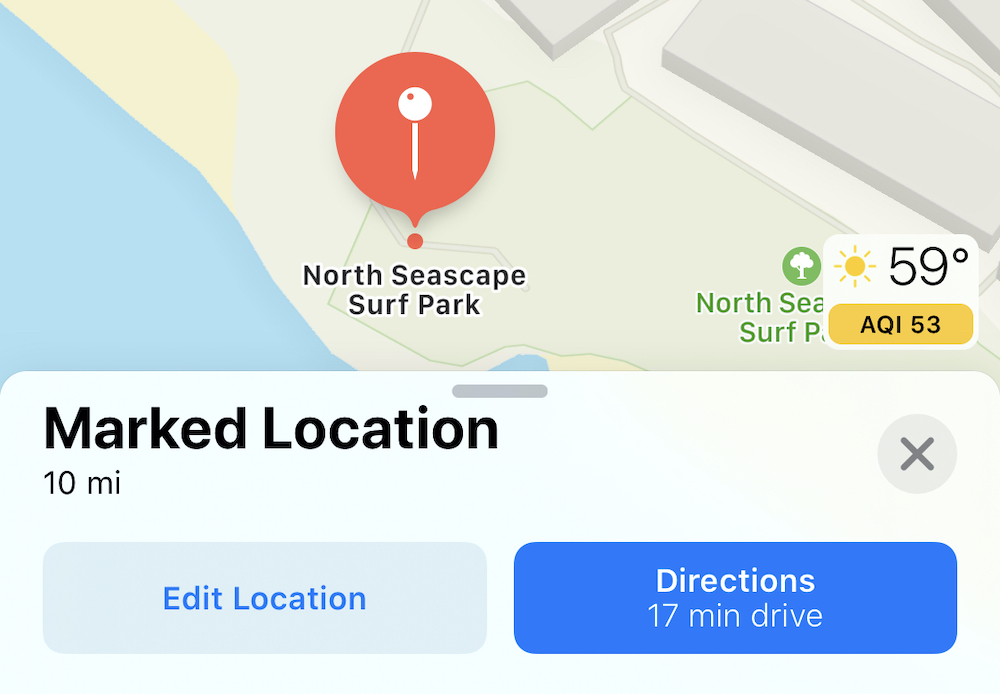 Maps App Marked Location iOS 13