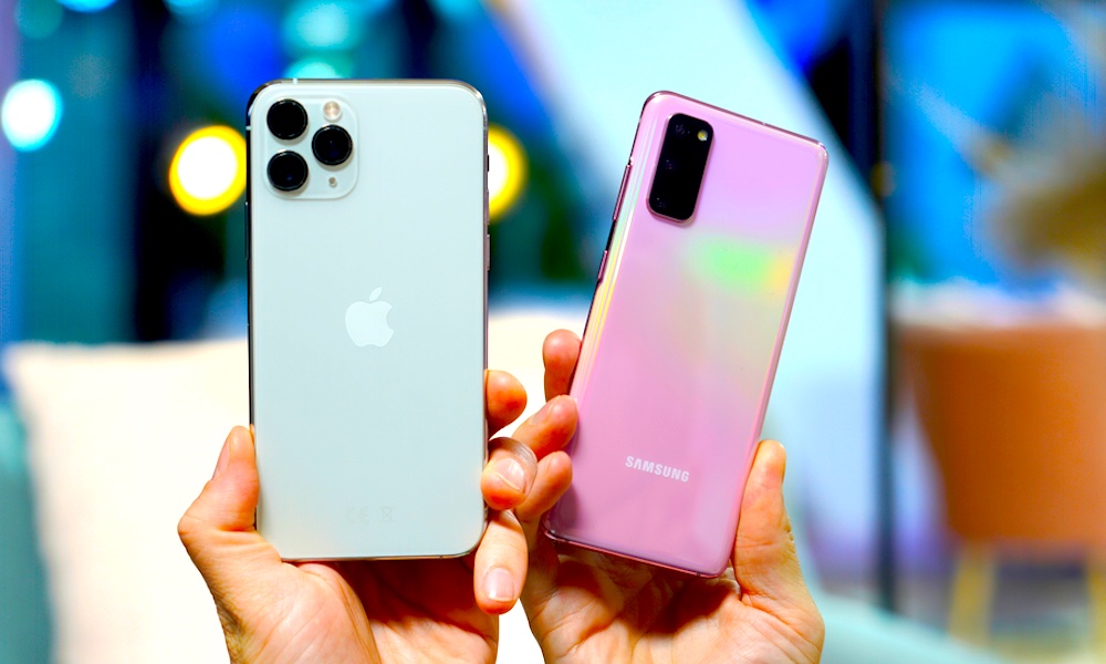 iPhone 11 Pro and Samsung Galaxy S20