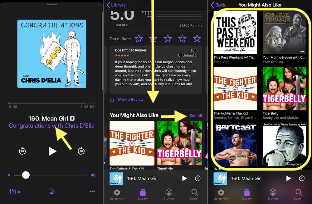 iPhone Podcasts Recommendations on iOS 13