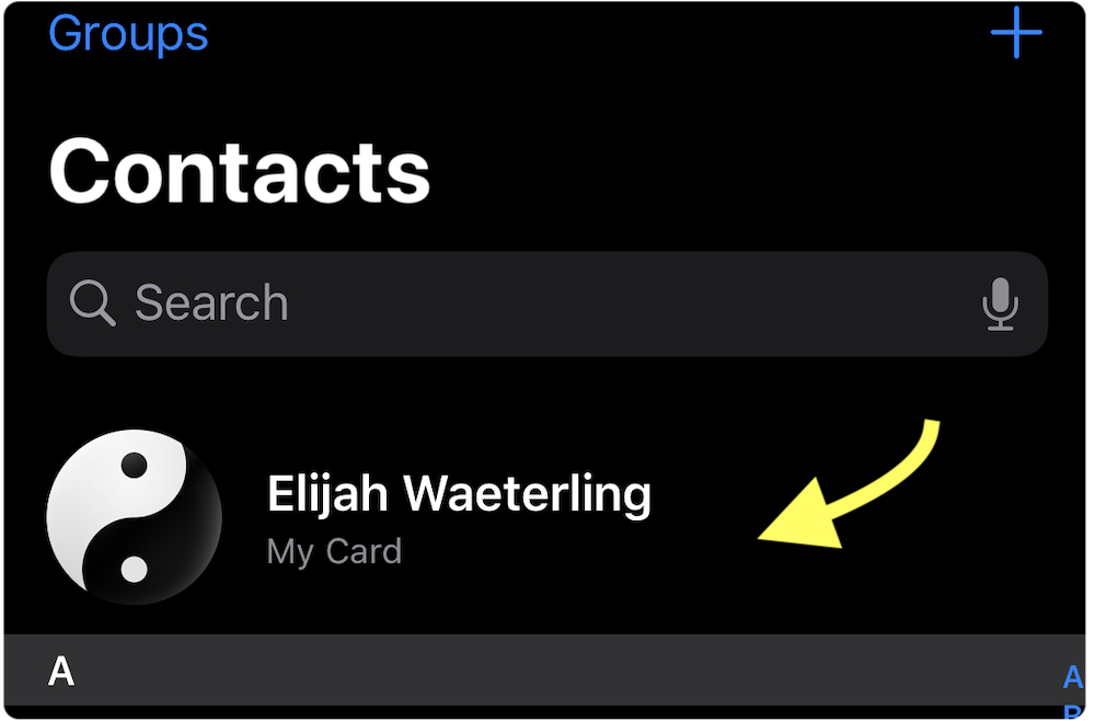 My Contact Card on iPhone