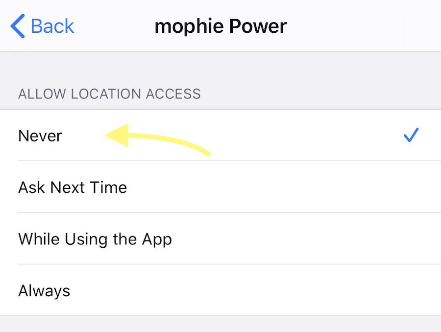 Turn off Location Privacy Settings