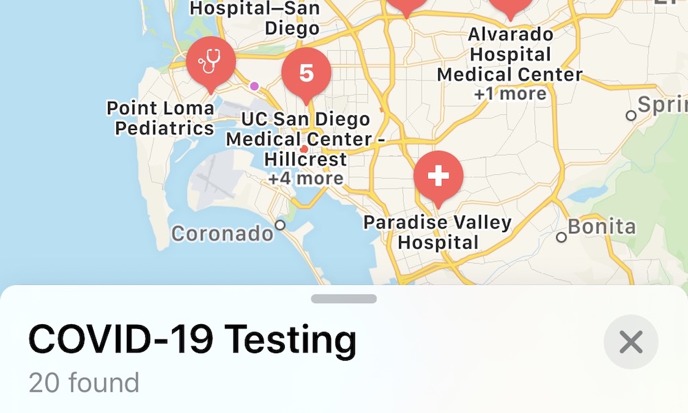 Apple Maps Covid Testing