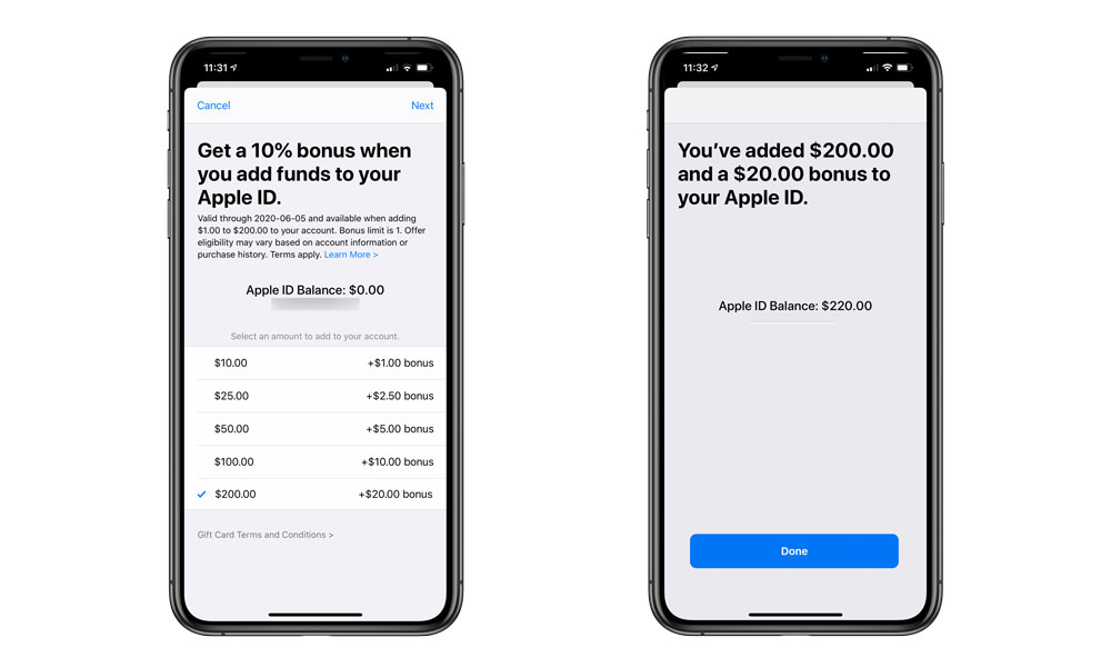 Apple ID Bonus Offer June 2020